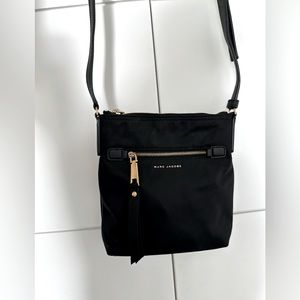 MARC JACOBS long strap black canvas material purse - good used condition